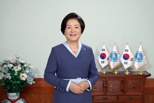 韓国の金正淑(キム・ジョンスク)夫人。［写真　青瓦台]