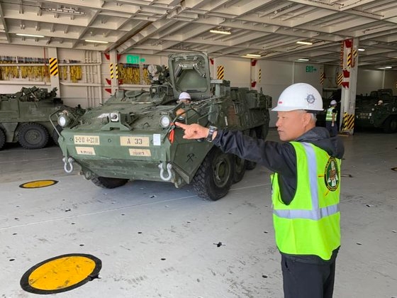 韓国に循環配備される第２歩兵師団第２ストライカー旅団戦闘団のストライカー装甲車　フェイスブック