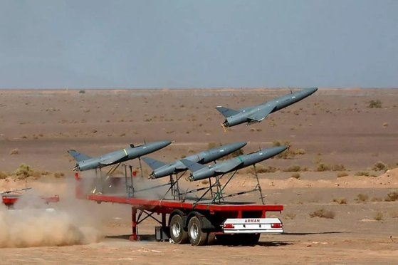 ロシアがイランからの導入を進めるアラシュ（Ａｒａｓｈ）２自爆ドローン　写真＝ユーチューブ　キャプチャー