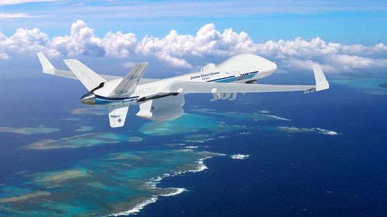 日本海上保安庁がＭＱ－９Ｂ「シーガーディアン」偵察用無人機を３機体制に増やす方針だと、日本経済新聞が１６日報じた。写真は海上保安庁シーガーディアンを描写したコンピューターグラフィックイメージ。　写真＝ジェネラル・アトミックス・エアロノーティカル・システムズ　ホームページ