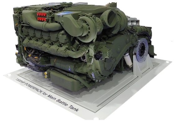 現代斗山インフラコアが開発し、トルコのアルタイ戦車に搭載される１５００馬力エンジン　［写真　現代斗山インフラコア］