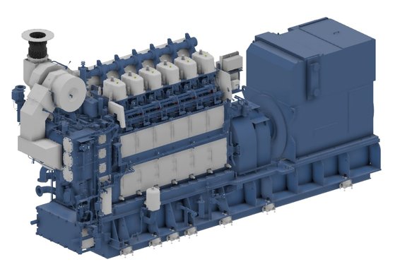 現代重工業が独自技術で開発した中型船舶エンジン「ヒムセン（ＨｉＭＳＥＮ）エンジン」。メタノールを燃料として使用する。［写真　韓国造船海洋］