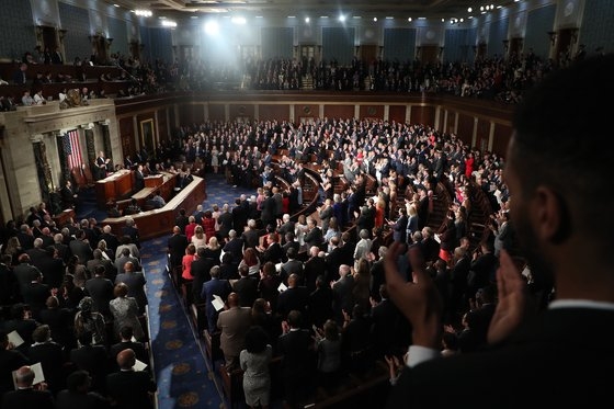 韓国の尹錫悦（ユン・ソクヨル）大統領が２７日午後（現地時間）、米議会で上下院合同演説を行っている。カン・ジョンヒョン記者