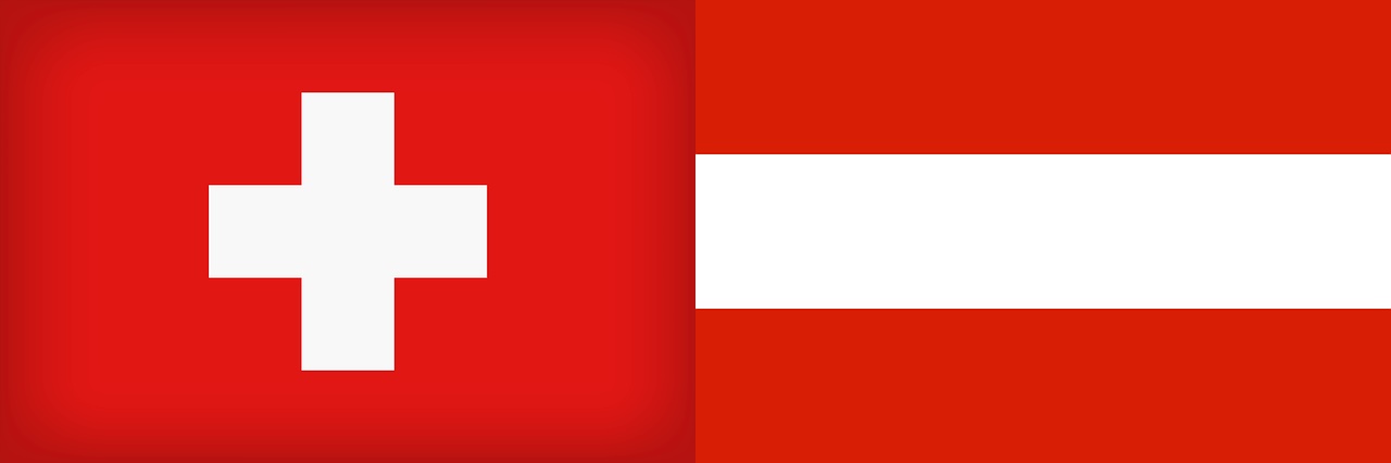 スイスとオーストリアの国旗　［pixabay］
