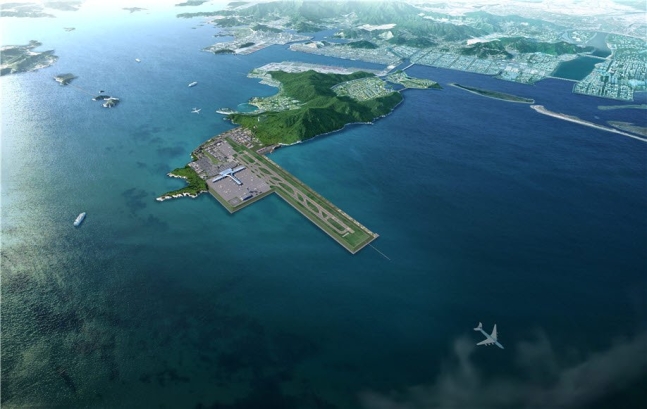 加徳島新空港鳥瞰図。［写真　韓国国土交通部］