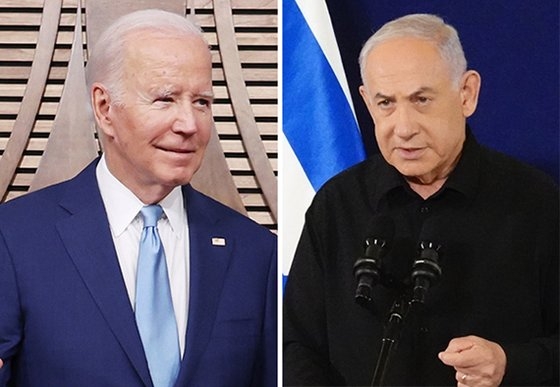 米国のバイデン大統領、イスラエルのネタニヤフ首相