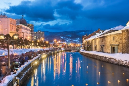 北海道の小樽運河［写真　イエローバルーン］