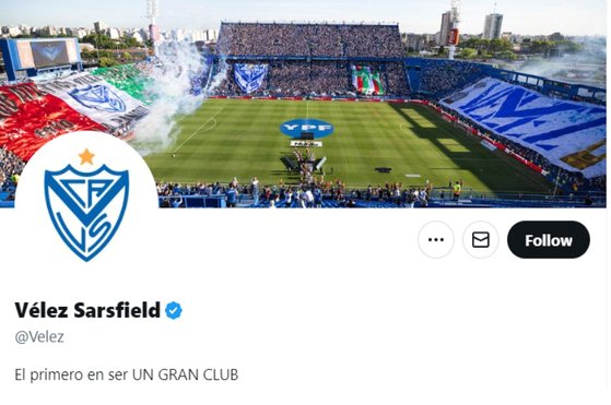 アルゼンチンのプロサッカーチーム、ベレスのソーシャルメディアメインページ。［Ｘ（旧ツイッター）キャプチャー］