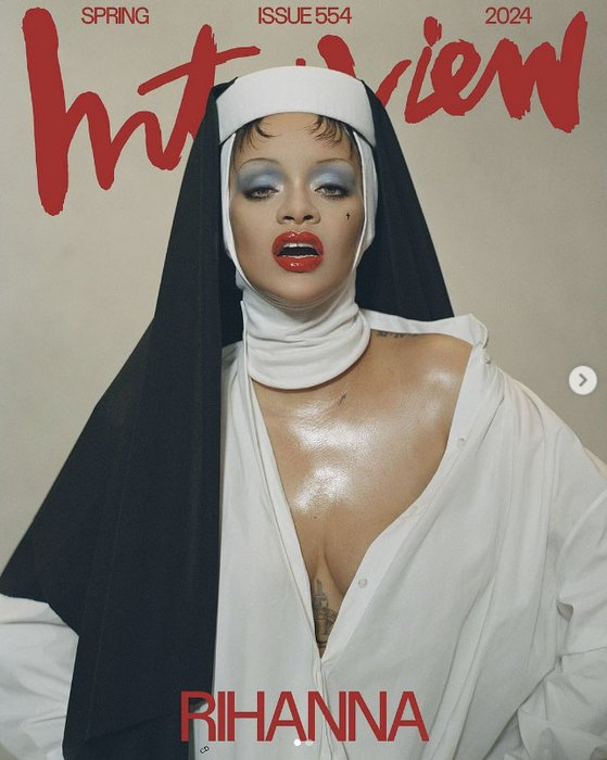 宗教冒涜論争が持ち上がったポップスターのリアーナ。［写真　インタビューマガジン（Ｉｎｔｅｒｖｉｅｗ　Ｍａｇａｚｉｎｅ）インスタグラム　キャプチャー］