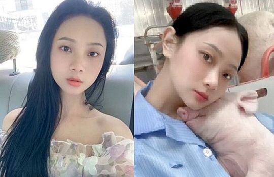 養豚場に就職した美貌の中国人女性［写真　中国のＳＮＳ］  ​