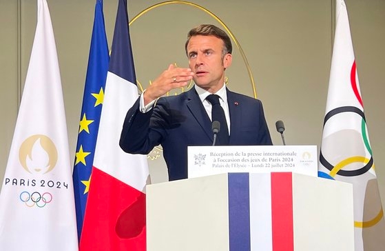 マクロン仏大統領［写真　五輪写真共同取材団］