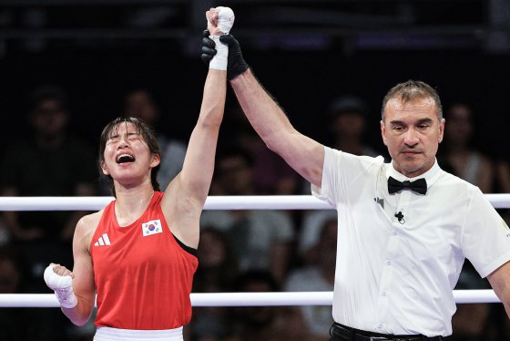 韓国ボクシングに８年ぶりの五輪勝利をもたらしたイム・エジ。［写真　聯合ニュース］