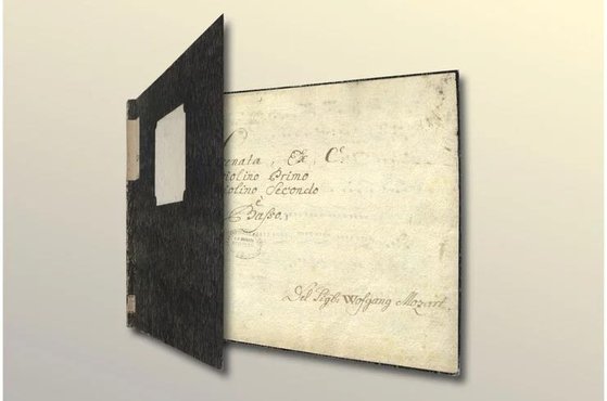 モーツァルトが１０代に作曲した未公開曲。［ドイツのライプツィヒ市立図書館のホームページ　キャプチャー］