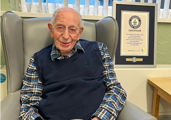   １１２歳で亡くなったジョン・ティニスウッドさん。［写真　ＵＳＡ ＴＯＤＡＹ］