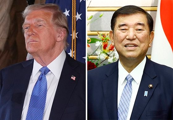 トランプ氏（左）、石破氏（右）