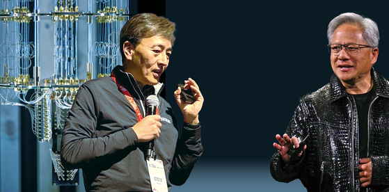 キム・ジョンサン氏(左)とジェンスン・フアン氏(右)