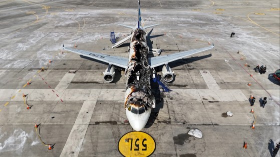 韓国国土交通部航空鉄道事故調査委員会（航鉄委）はフランス航空事故調査局（ＢＥＡ）と事故機危険管理評価を実施する予定だ。写真は今回火災事故が発生したエアプサン航空機。［写真　国土交通部航空鉄道事故調査委員会］