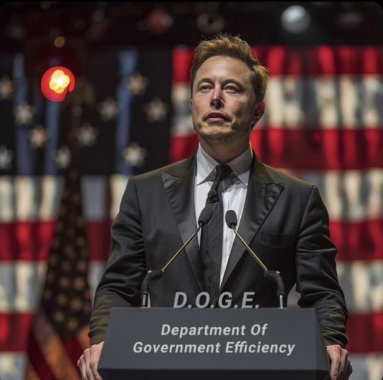 政府効率化省（ＤＯＧＥ）のトップを務めるイーロン・マスク氏［Ｘキャプチャー］