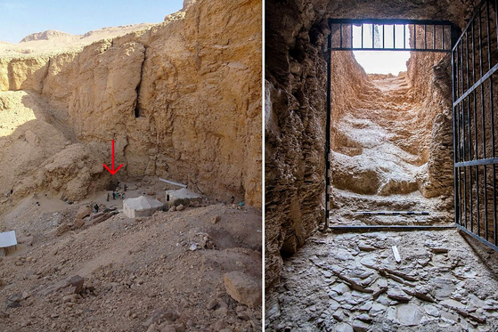 【写真】約３５００年前に生きていたエジプト第１８王朝・第４代ファラオ・トトメス２世の墓（写真　AFP＝連合ニュース）
