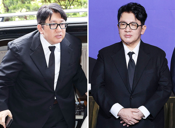 減量した姿で現れたＨＹＢＥのパン・シヒョク議長［写真　聯合ニュース、ニュース１］  ​