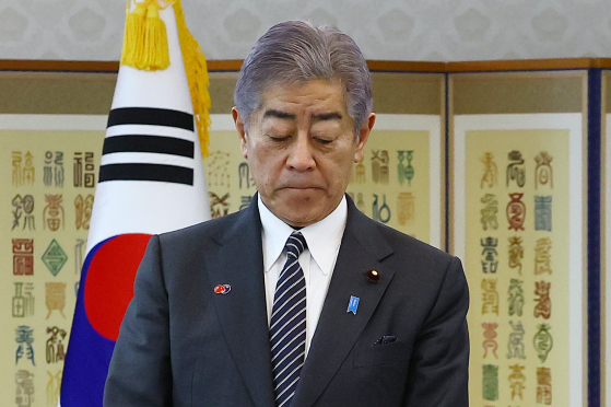 今年１月１４日訪韓当時の岩屋毅外相の様子。［中央フォト］