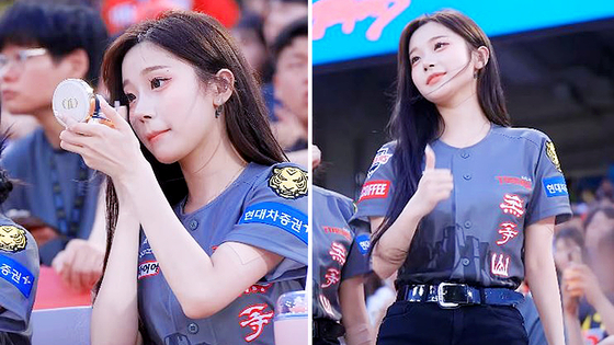 メイクを直していたところ、何気ない表情で「ピッキピッキダンス」を踊るイ・ジュウン［ユーチューブ　キャプチャー］  ​