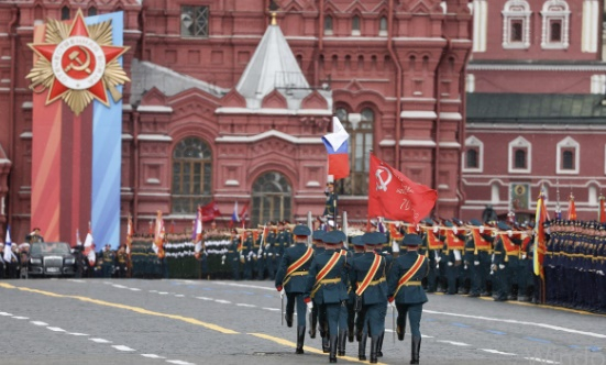 ２０２４年のロシア戦勝節軍事パレード　［タス＝聯合ニュース］