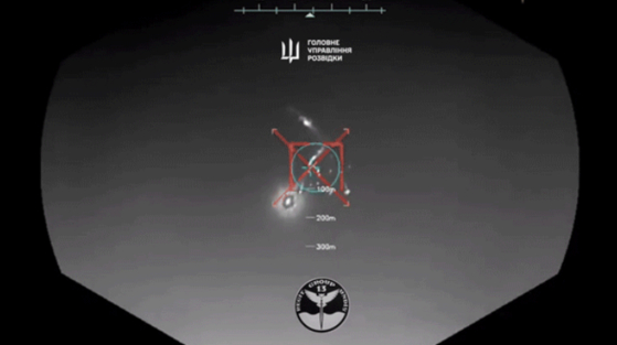   ウクライナが公開したロシア戦闘機撃墜映像　［ウクライナ国防省情報総局　Ｘ　キャプチャー］