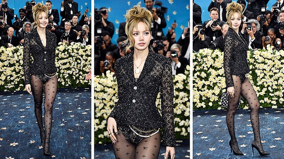 ５日（現地時間）、ニューヨークメットガラ（Ｍｅｔ　Ｇａｌａ）に登場したＢＬＡＣＫＰＩＮＫのリサ。［写真　ＡＰ＝聯合ニュース］