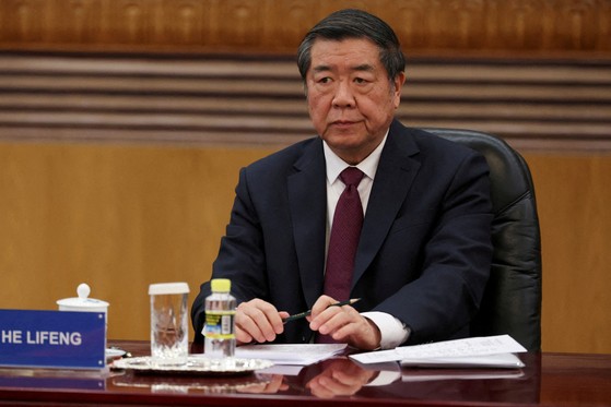 中国の何立峰副首相。［写真　ロイター＝聯合ニュース］
