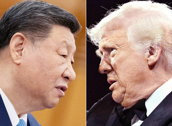 トランプ米大統領（右）と中国の習近平国家主席。［写真　ＡＦＰ＝聯合ニュース］