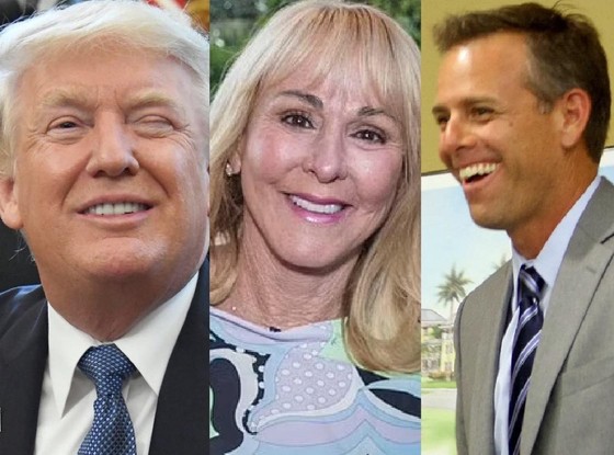 米国のドナルド・トランプ大統領（左）が、先月１００万ドル（約１億４４００万円）の基金募金晩餐に脱税犯のポール・バルチャク被告（右）の母親エリザベス・ファーゴさん（中央）が出席した直後、脱税犯を赦免したことが明らかになった。［写真　フェイスブック］