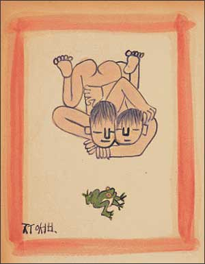 ２０１７年、最高裁判所が贋作として最終結論を下した作品『子供たち』。検察の科学鑑定、専門家の眼目鑑定、資料鑑定の結果の他にも故李仲燮氏は子供たちを描く時、髪の毛を描かなかった点、線が薄くないという点などを土台に贋作だという主張が提起された。［写真　中央日報ＤＢ］