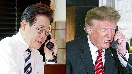 韓国の李在明（イ・ジェミョン）大統領（左）と米国のドナルド・トランプ大統領。［写真　ＥＰＡ＝聯合ニュース］