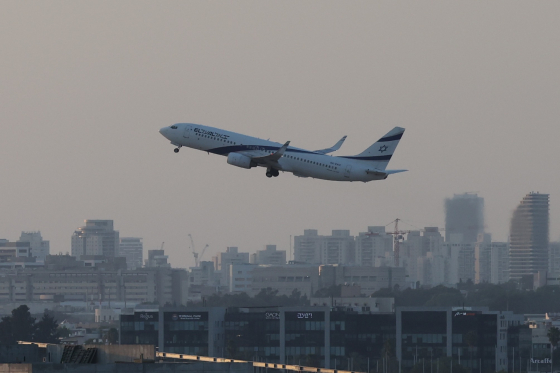 イスラエルのエルアル航空機。［写真　ＥＰＡ＝聯合ニュース］