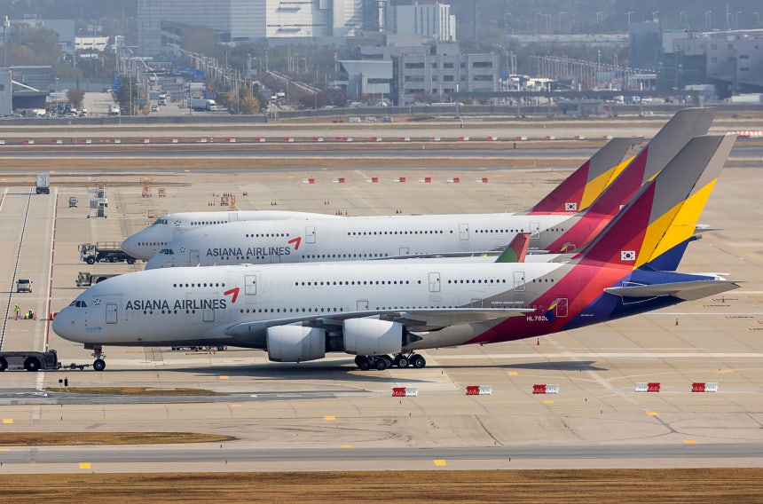 アシアナ航空の旅客機。［写真　聯合ニュース］