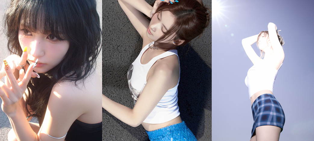 ＴＷＩＣＥの日本人メンバー「ＭＩＳＡＭＯ」の新譜コンセプトフォト。左からミナ、サナ、モモ。［写真　ＪＹＰエンターテインメント］ ​