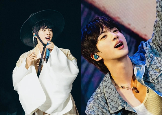 ＢＴＳ・ＪＩＮの日本千葉ファンコンサートの様子。［写真　ＢＴＳ・ＪＩＮのＳＮＳ］ ​