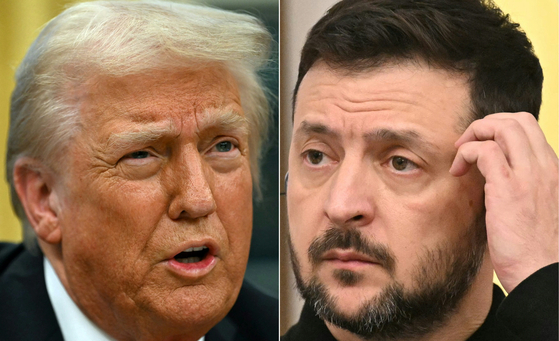 トランプ米大統領（左）とウクライナのゼレンスキー大統領　［ＡＦＰ＝聯合ニュース］