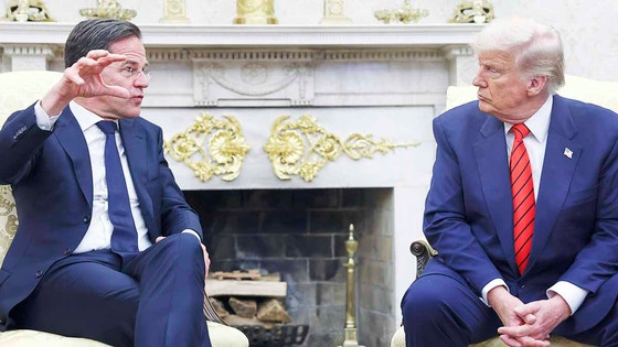 ３月１７日（現地時間）、マルク・ルッテＮＡＴＯ事務総長と会談するトランプ米大統領　［ＡＰ＝聯合ニュース］