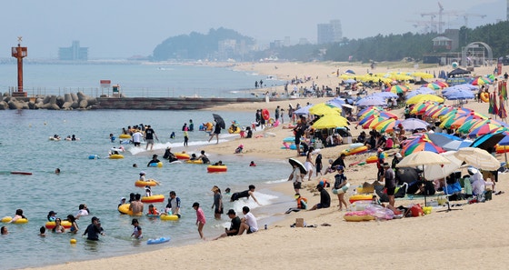 ロシアのカムチャツカ半島で３０日に発生したＭ８．８の強震にもかかわらず、江原江陵市（カンヌンシ）の江門海水浴場は遊泳が可能な平穏な状態を維持した。　［聯合ニュース］