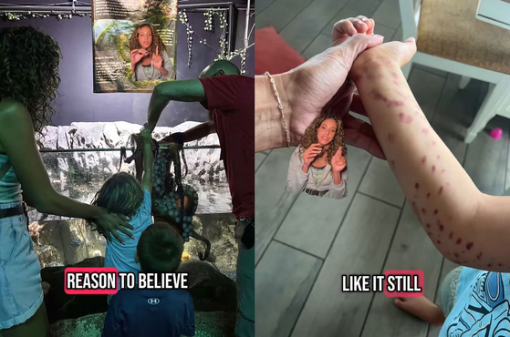   水族館で巨大なタコに腕を掴まれた６歳の少年［ブリトニー・ターリンさんのＴｉｋＴｏｋ　キャプチャー］