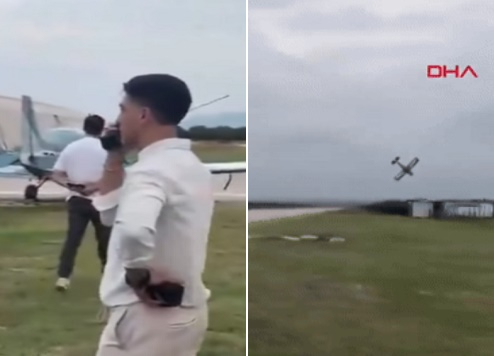   婚約者に無線でプロポーズする男性と墜落する軽飛行機［トルコ　Ｈａｌｋ　ＴＶ　キャプチャー］