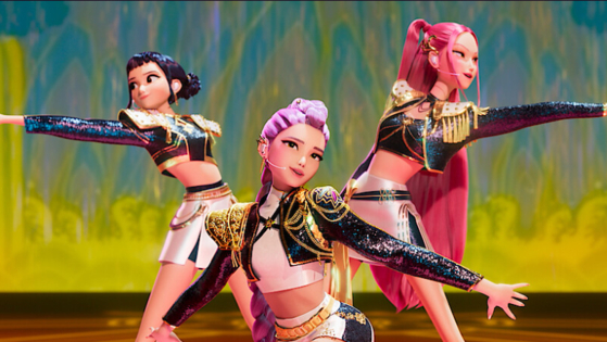 Ｎｅｔｆｌｉｘアニメ映画『Ｋ－ＰＯＰガールズ！　デーモン・ハンターズ』バーチャルガールズグループ「ＨＵＮＴＲ／Ｘ」。 ［写真　Ｎｅｔｆｌｉｘ］