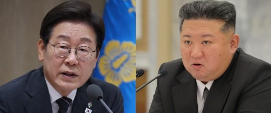 韓国の李在明（イ・ジェミョン）大統領、北朝鮮の金正恩（キム・ジョンウン）国務委員長　［聯合ニュース　中央フォト]