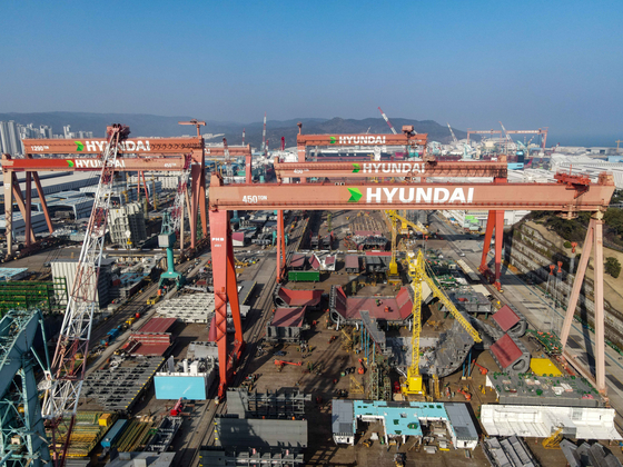 蔚山のＨＤ現代重工業造船所の姿。［写真　ＨＤ現代］