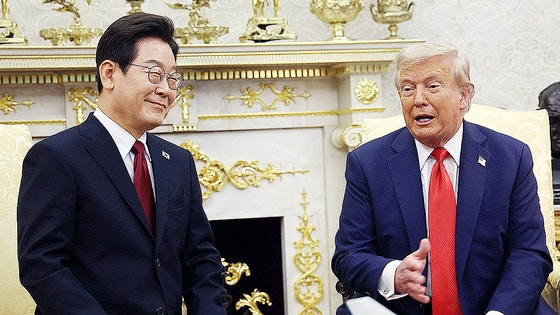 25日（現地時間）、米ホワイトハウスで韓米首脳会談をした李在明大統領とトランプ大統領 ［写真 大統領室］