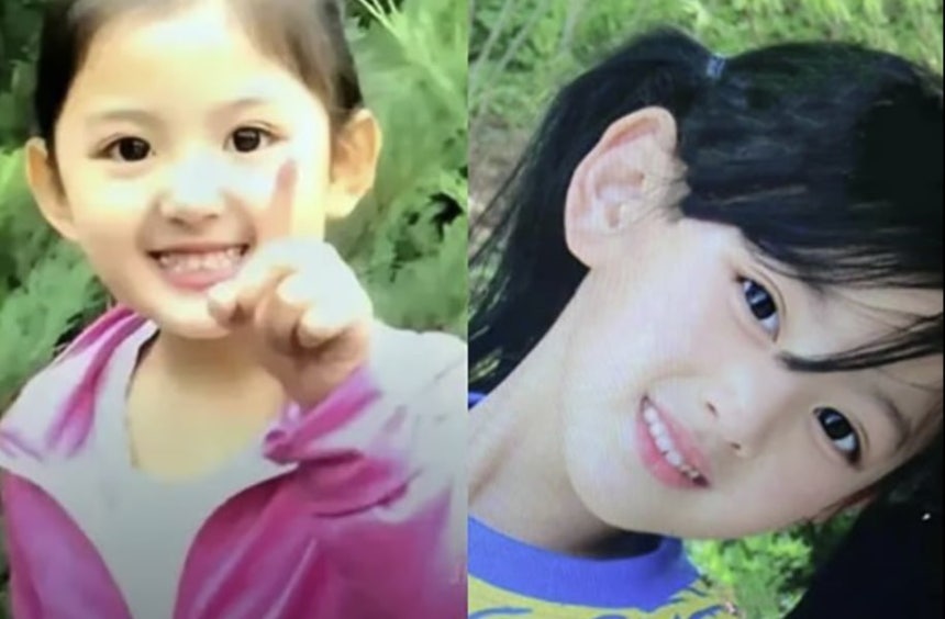  整形疑惑を打ち消した胡馨怡さんの幼少期の姿。［SNS　キャプチャー］