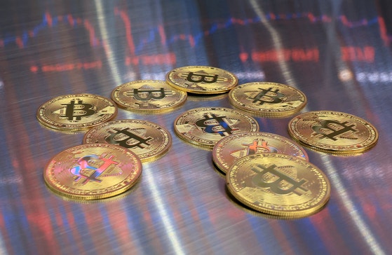 ビットコインの模型。［写真 ニュース1］