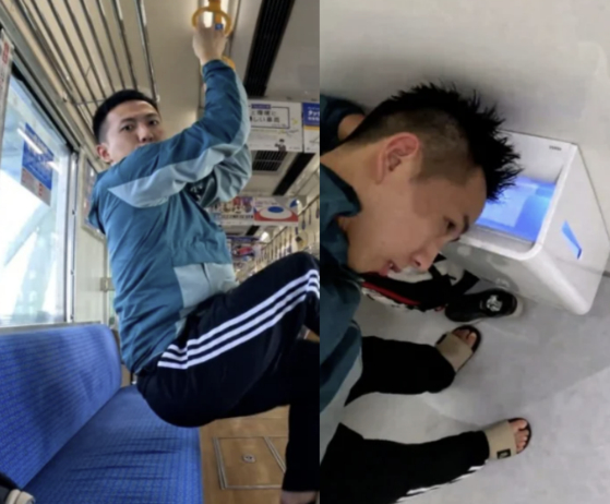  日本で「貧乏旅行」をしている中国人大学生インフルエンサー「一棵樹（Yikeshu）」。［SCMP キャプチャー］